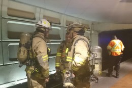 Emergency responders take part in smoke incident drill at Stadium-Armory station in Southeast DC Sunday morning. 