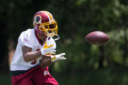 FILE -- DeSean Jackson made some noise on a hot first day of full pads. (AP Photo/Pablo Martinez Monsivais)