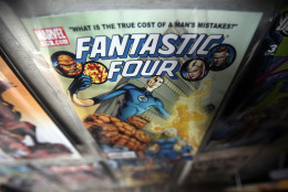 On this date in 1939, the first issue of Marvel Comics, featuring the Human Torch, was published by Timely Publications in New York. In this FILE image, A Marvel Fantastic Four comic book is seen for sale at St. Mark's Comics August 31, 2009 in New York City. (Photo by Mario Tama/Getty Images)