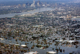 Floodwaters from Hurricane Katrina cover a portion of New Orleans Tuesday, Aug. 30, 2005. (AP Photo/David J. Phillip)