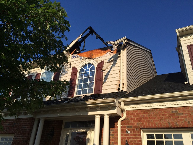 Lightning strike sparks severe Marriottsville house fire
