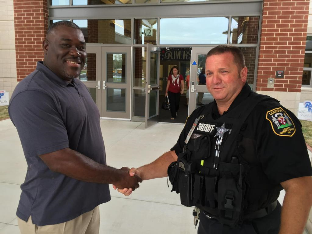 Security and resource officer Porter and Deputy Garis at Riverside High School. (WTOP/Kristi King)