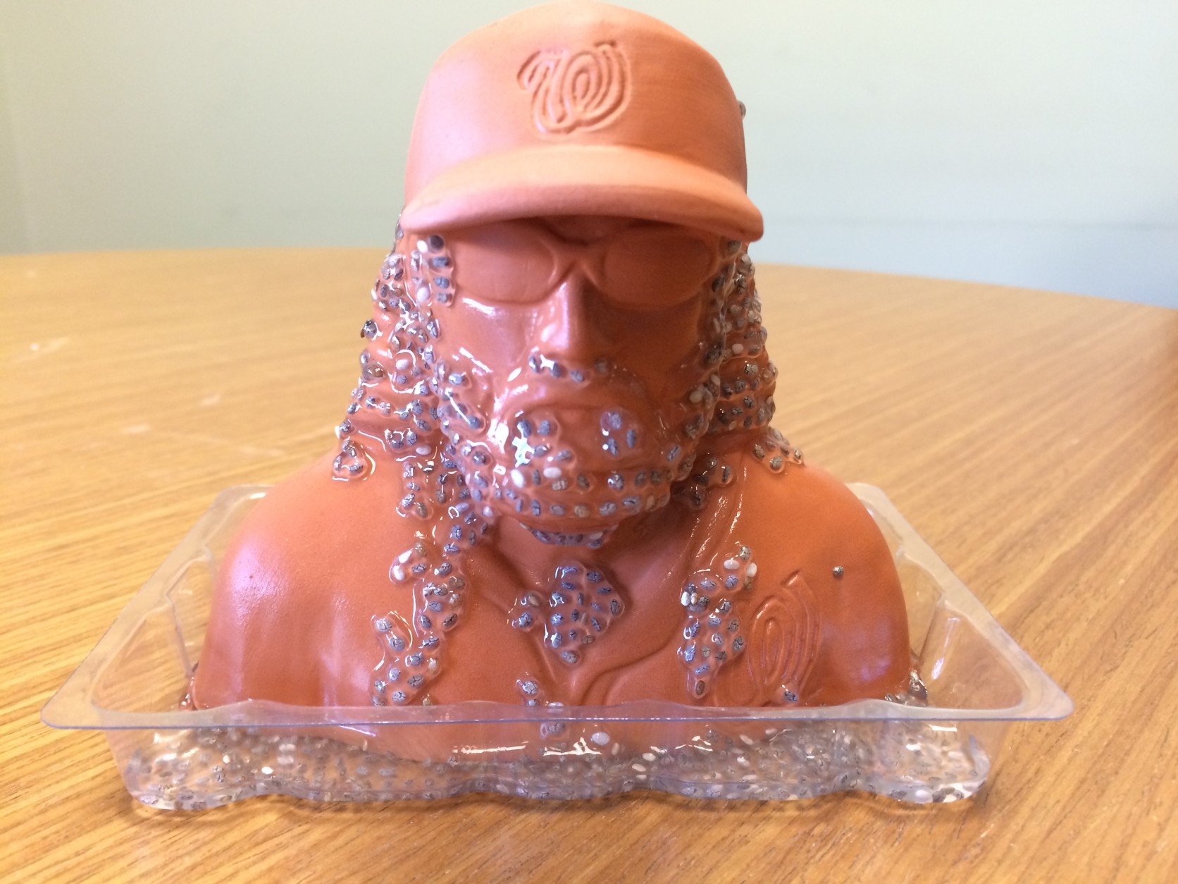 DAY 1: The Jayson Werth Chia Pet is prepared and ready to go -- or grow! (WTOP/Sarah Beth Hensley)
