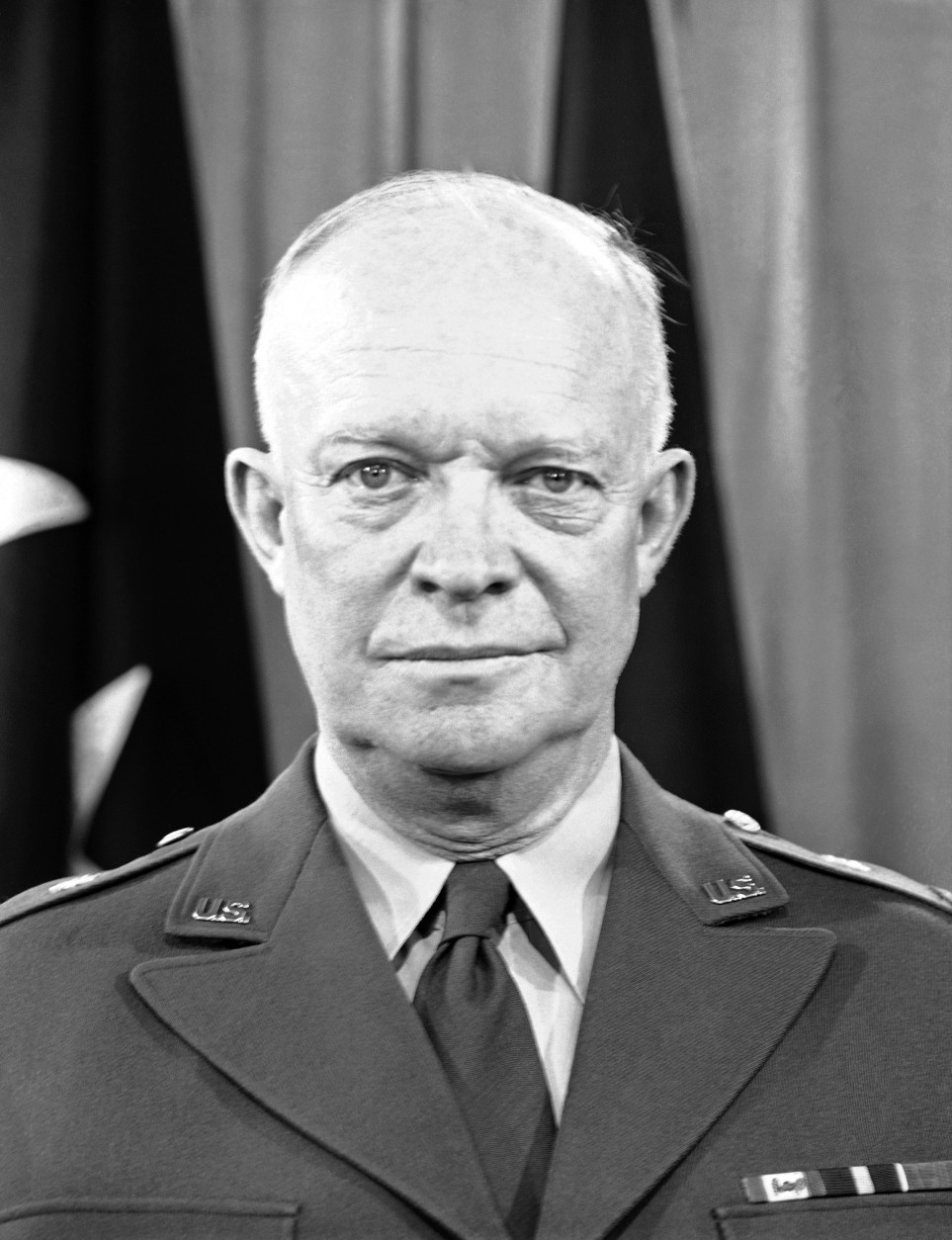 General Dwight D. Eisenhower, due to leave on January 6, for Paris to head a projected 1,000,000 man army to defend West Europe against any aggression from the East, is in uniform at the Pentagon in Washington, D.C.,  Jan. 4, 1951. In a campaign to discredit him and his North Atlantic Alliance command, West European Communists taking their cue from Moscow slashed at Gen. Eisenhower through their controlled press. (AP Photo/Henry Borroughs)