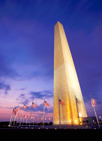 Washington Monument at dusk. Getty Images/Allan Baxter