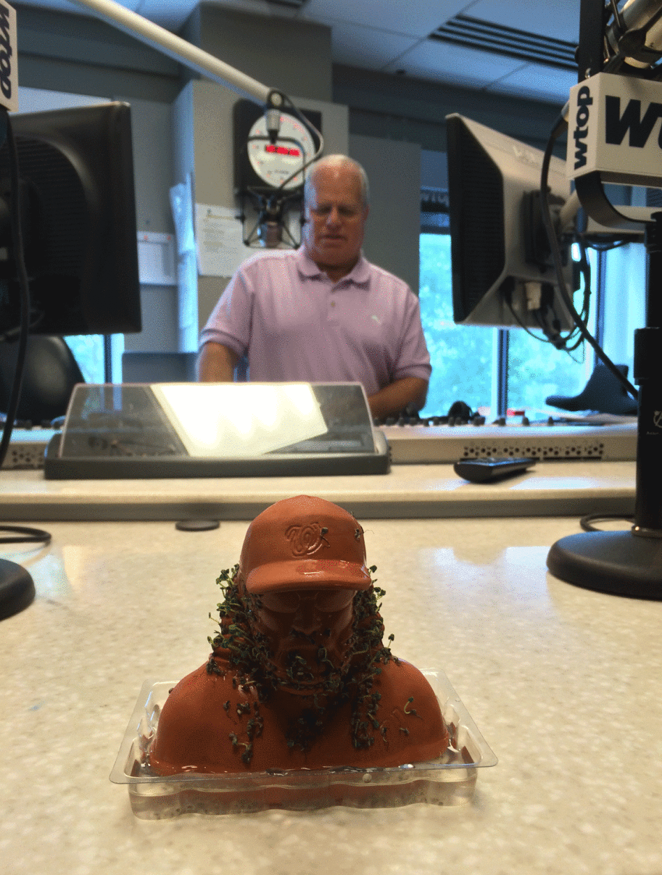 DAY 7: Jayson Werth with Bruce Alan in the Glass-Enclosed Nerve Center. (WTOP/Sarah Beth Hensley)