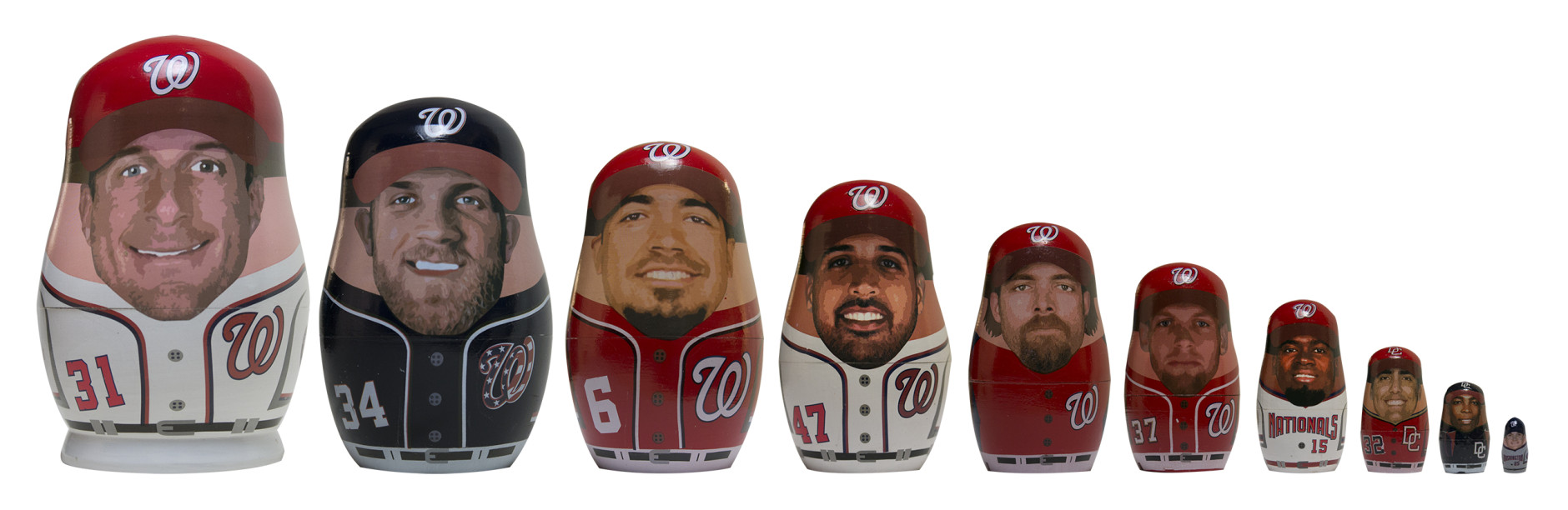 And here's the 10-piece nesting doll set. Gates open at 4:30 p.m. on Thursday. The first pitch is 7:05 p.m. (Courtesy Washington Nationals)