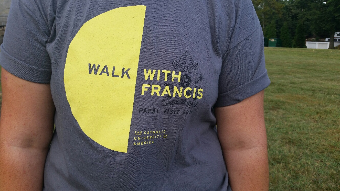 Pope Francis is expected to visit Catholic University of America's campus on Sept. 23 during his visit to D.C. He's encouraging people of all faiths to take the "Walk with Francis" pledge by performing community service. (WTOP/Kathy Stewart)