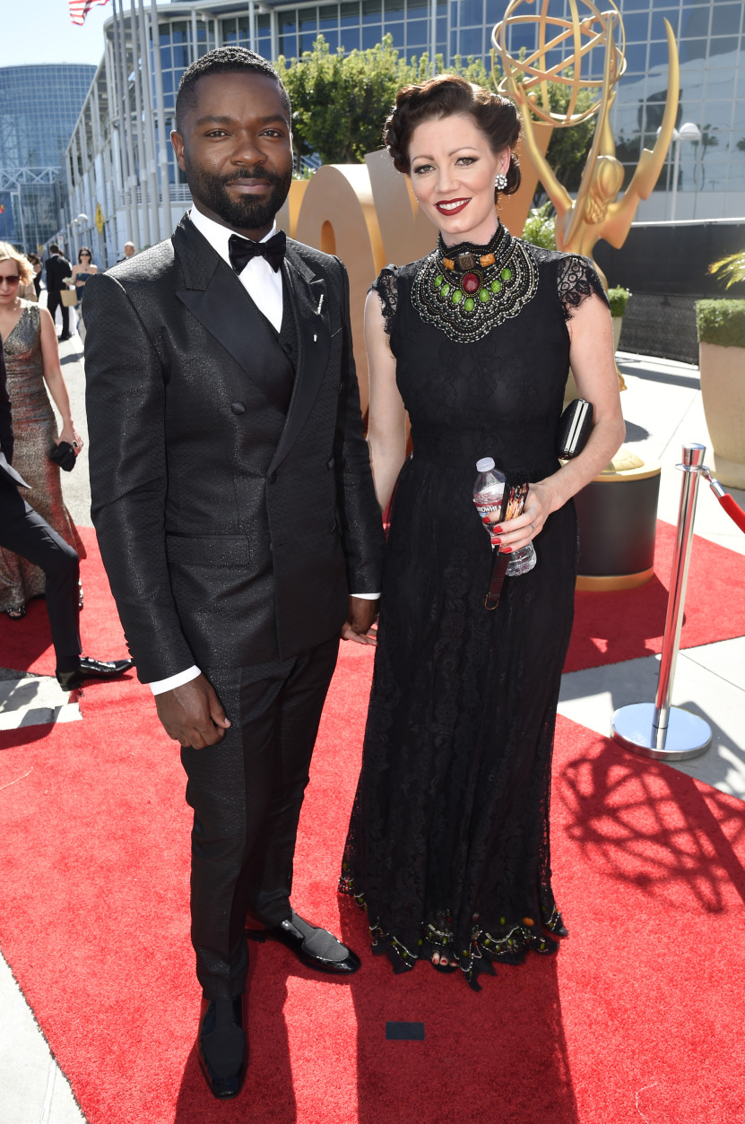 IMAGE DISTRIBUTED FOR THE TELEVISION ACADEMY - David Oyelowo, left, and Jessica Oyelowo arrive at the 67th Primetime Emmy Awards on Sunday, Sept. 20, 2015, at the Microsoft Theater in Los Angeles. (Photo by Dan Steinberg/Invision for the Television Academy/AP Images)