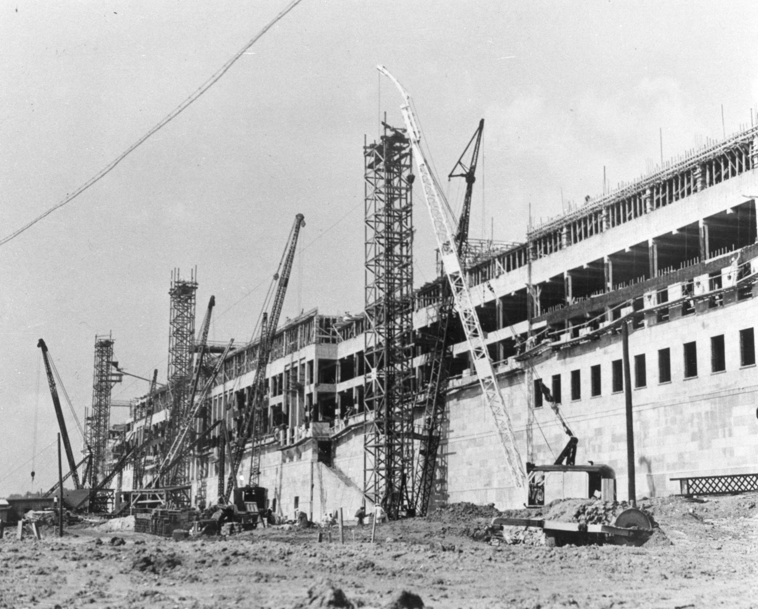 On this date in 1941, groundbreaking took place for the Pentagon. This is a 1942 photo of the early construction of the Pentagon in Arlington, Virginia. (AP Photo)