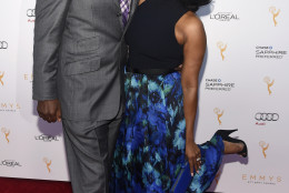 Niecy Nash, an Emmy nominee for Outstanding Supporting Actress in a Comedy Series for "Getting On," poses with her husband Jason Tucker at the 67th Emmy Awards Performers Nominee Reception at the Pacific Design Center on Saturday, Sept. 19, 2015, in West Hollywood, Calif. (Photo by Chris Pizzello/Invision/AP)