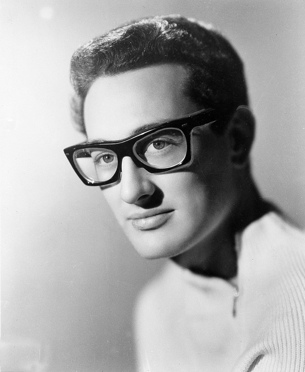 On this date in 1936, rock legend Buddy Holly was born Charles Hardin Holley in Lubbock, Texas. Here, Holly  is shown in 1959 at an unknown location.  (AP Photo)