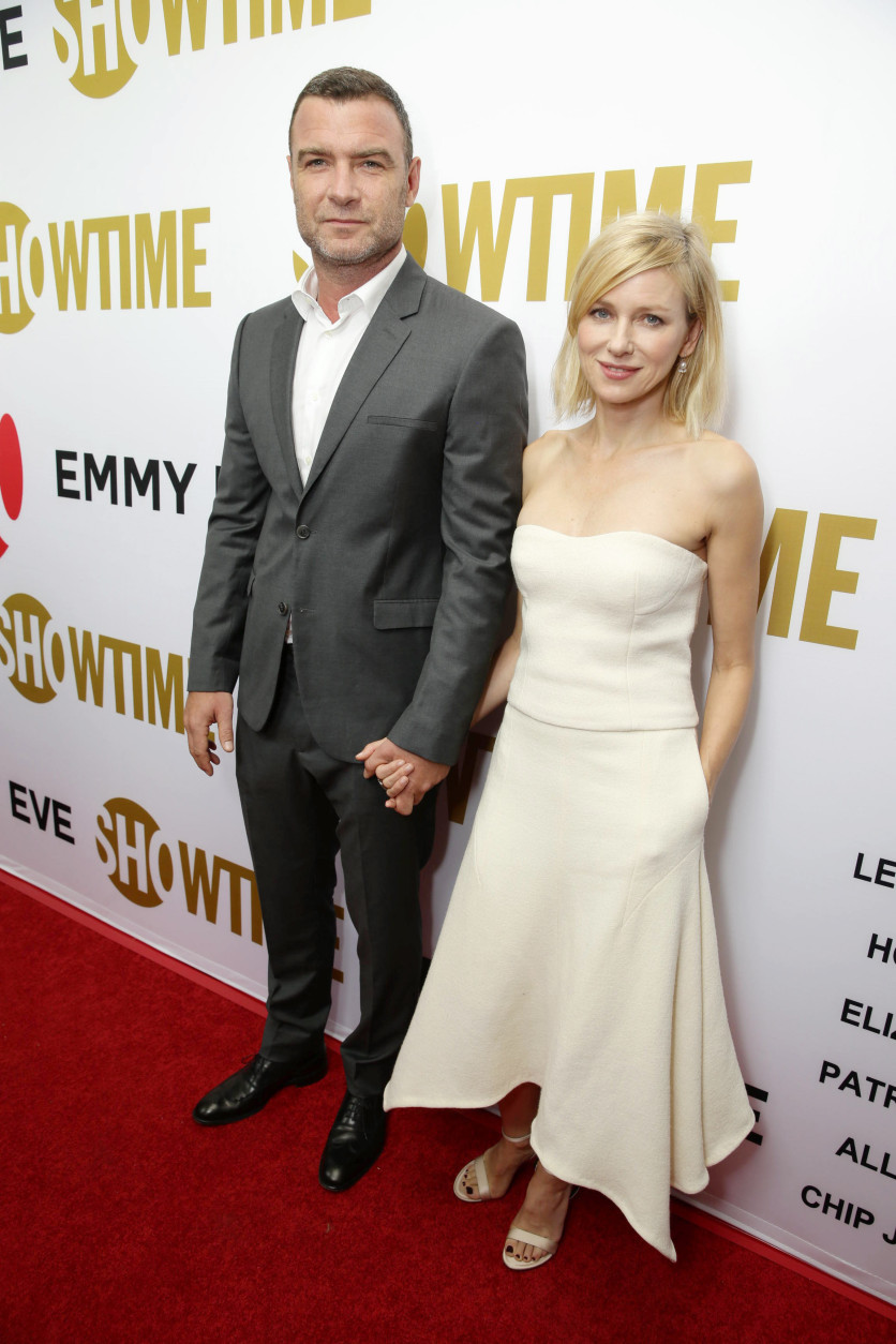 Liev Schreiber and Naomi Watts seen at Showtime's Emmy Eve 2015 at Sunset Tower Hotel on Saturday, September 19, 2015, in Los Angeles, CA. (Photo by Eric Charbonneau/Invision for Showtime/AP Images)