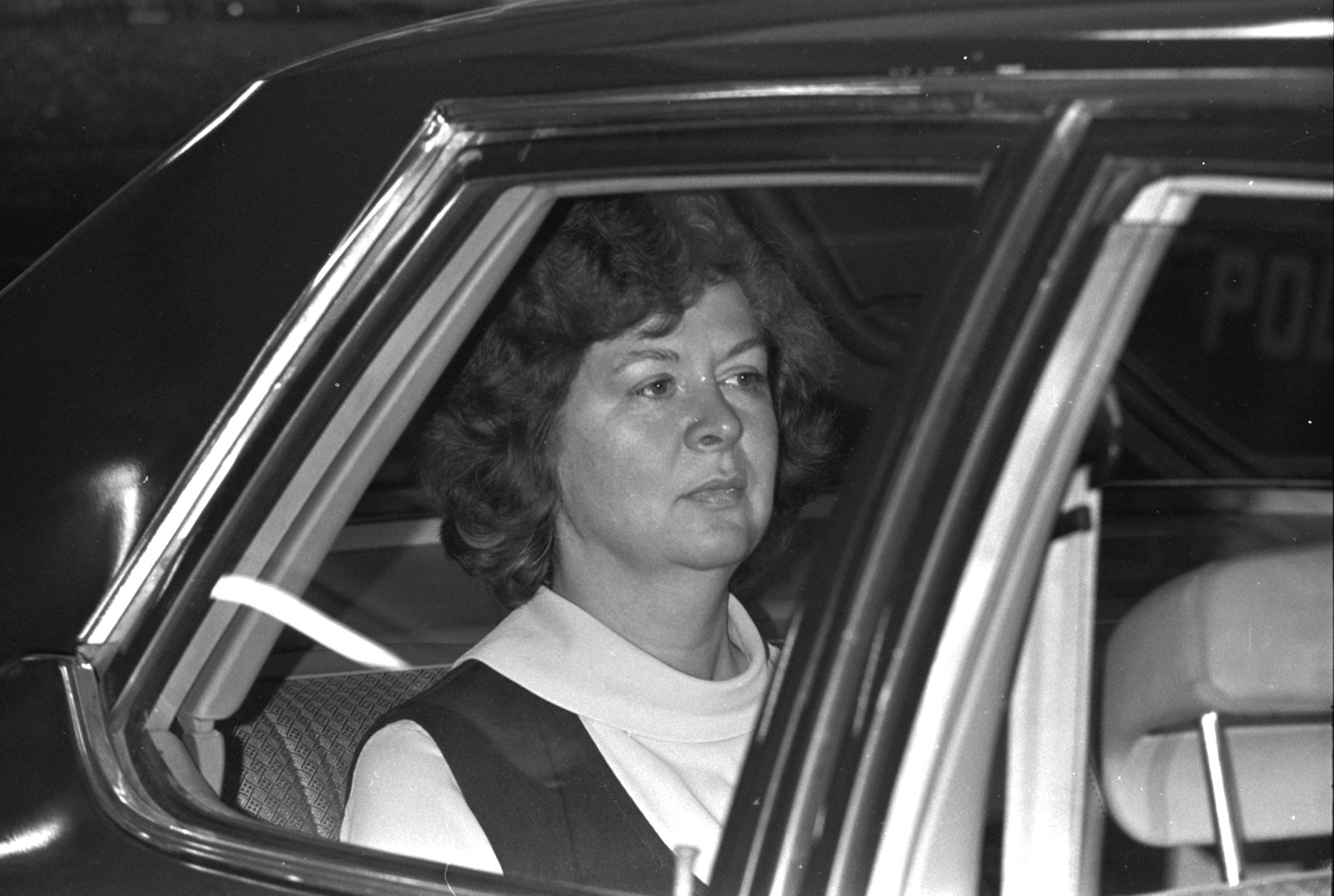On Sept. 22, 1975, Sara Jane Moore attempted to shoot President Gerald R. Ford outside a San Francisco hotel, but missed. Moore served 32 years in prison before being paroled on Dec. 31, 2007. (AP Photo/Jim Palmer)