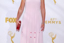 IMAGE DISTRIBUTED FOR THE TELEVISION ACADEMY - Edie Falco arrives at the 67th Primetime Emmy Awards on Sunday, Sept. 20, 2015, at the Microsoft Theater in Los Angeles. (Photo by Vince Bucci/Invision for the Television Academy/AP Images)