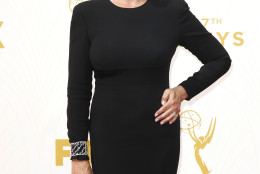 IMAGE DISTRIBUTED FOR THE TELEVISION ACADEMY - Jamie Lee Curtis arrives at the 67th Primetime Emmy Awards on Sunday, Sept. 20, 2015, at the Microsoft Theater in Los Angeles. (Photo by Danny Moloshok/Invision for the Television Academy/AP Images)