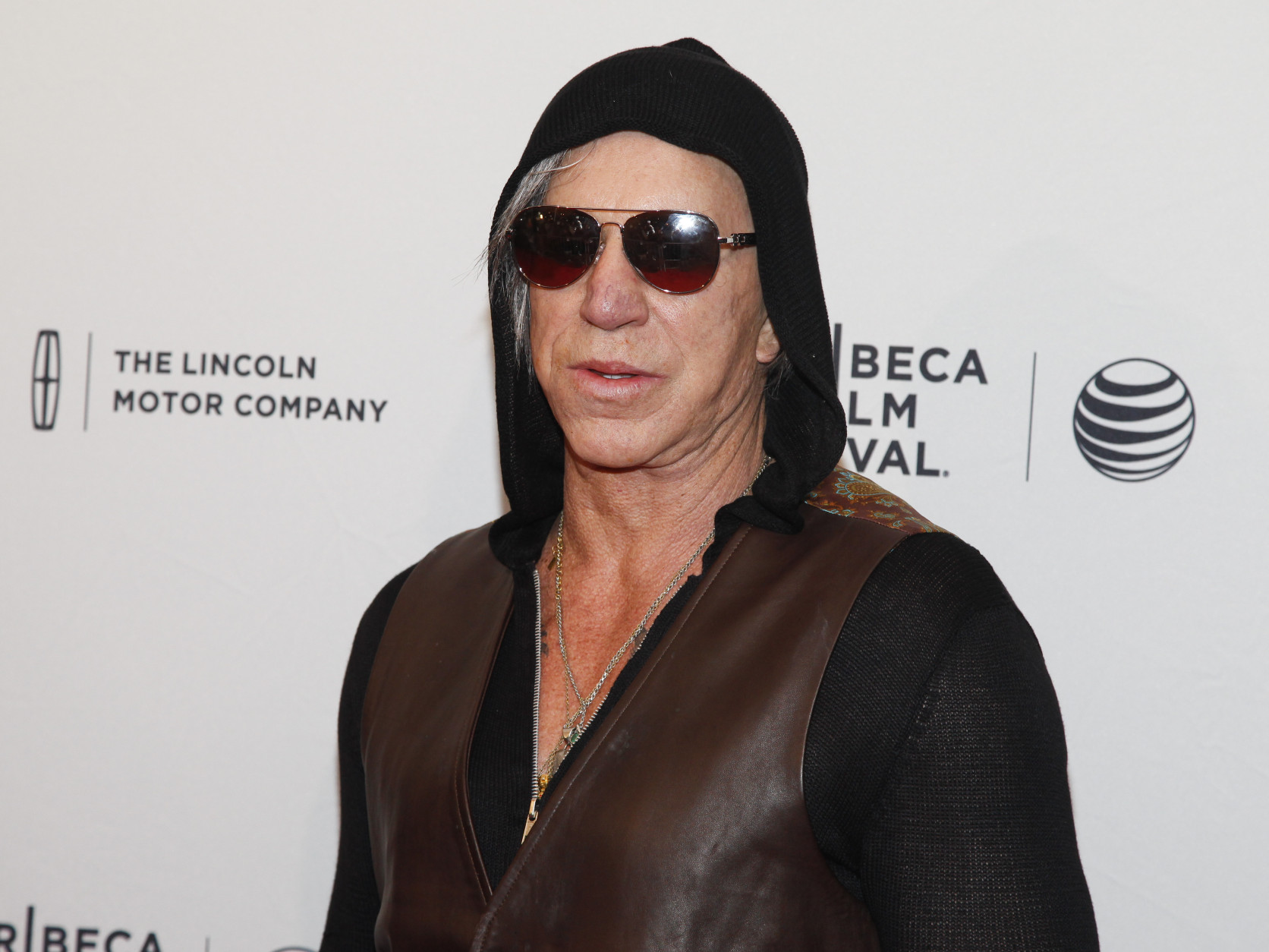Actor Mickey Rourke is 59 on Sept. 16. Here, Rourke attends the Tribeca Film Festival world premiere of "Ashby" at the SVA Theatre on Sunday, April 19, 2015, in New York. (Photo by Andy Kropa/Invision/AP)