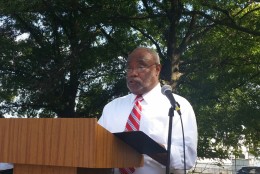 Bill Euille, mayor of Alexandria, Virginia, officially launched his write-in campaign for the November mayor’s race on Sunday, Sept. 6, 2015. (WTOP/Kathy Stewart)