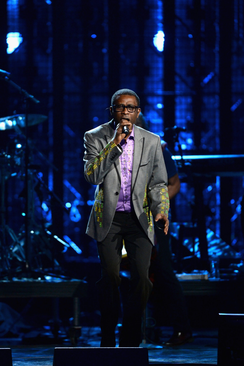 NEW YORK, NY - APRIL 10:  Musician Youssou N'Dour performs onstage at the 29th Annual Rock And Roll Hall Of Fame Induction Ceremony at Barclays Center of Brooklyn on April 10, 2014 in New York City.  (Photo by Larry Busacca/Getty Images)
