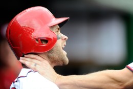 The Nationals' season already dead, Jonathan Papelbon tried to choke the life out of Bryce Harper Sunday for good measure. (Getty Images/Greg Fiume)