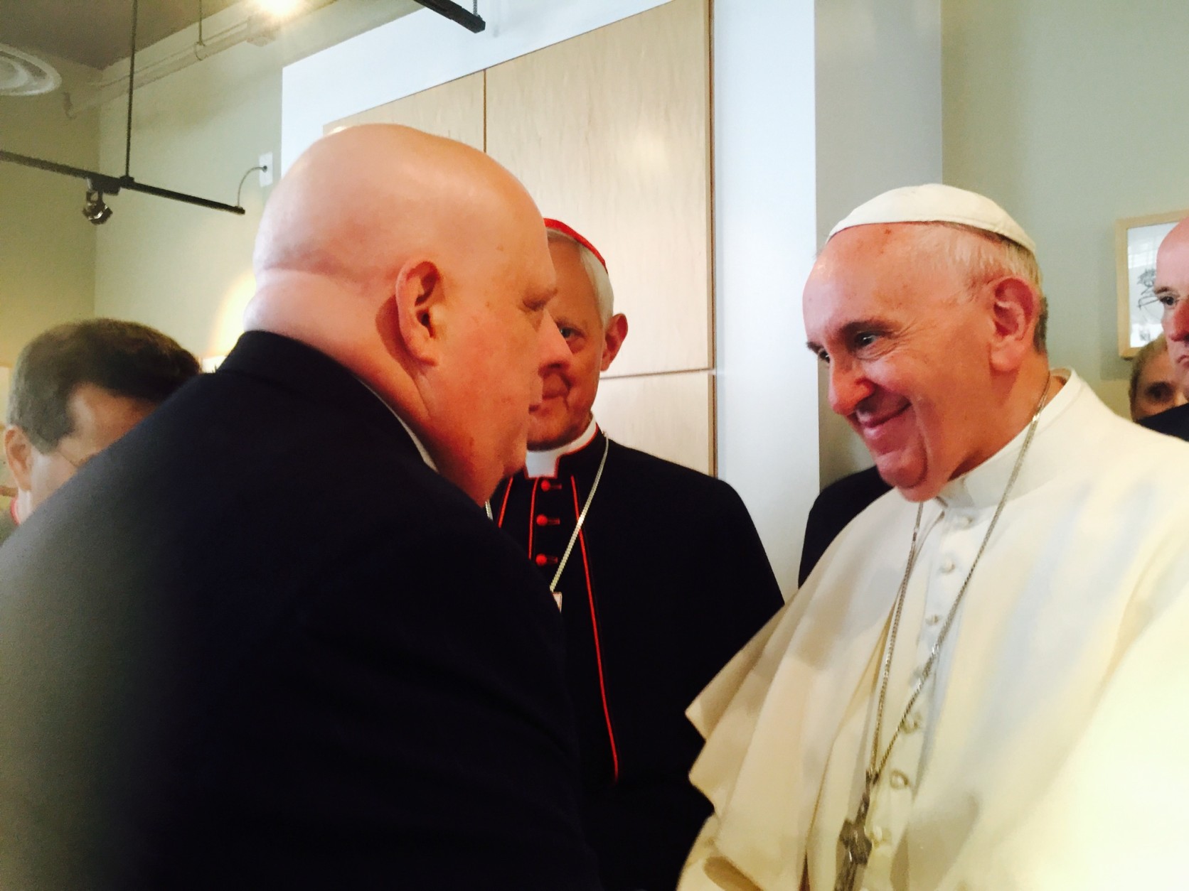 Gov. Hogan says he was first introduced to Pope Francis at Catholic Charities in D.C. on Thursday, Sept. 24, 2015. (Courtesy Office of Gov. Larry Hogan)