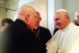 Gov. Hogan says he was first introduced to Pope Francis at Catholic Charities in D.C. on Thursday, Sept. 24, 2015. (Courtesy Office of Gov. Larry Hogan)