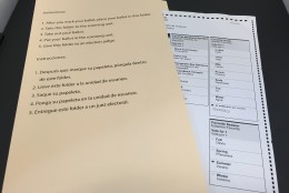 A look at the instructions for the new voting system. (WTOP/Andrew Mollenbeck)