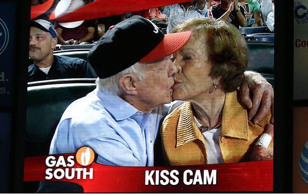 Jimmy Carter caught on ‘Kiss Cam’ at baseball game