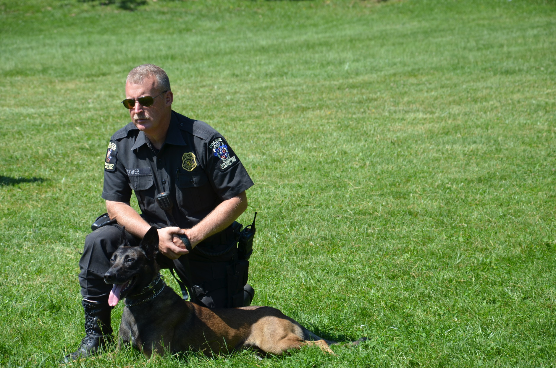 Officer Gil Fones with the Montgomery County Police Department says the dog he worked with, a Belgian Malinois named Chip, has been retired from the force.(Courtesy Gil Fones)