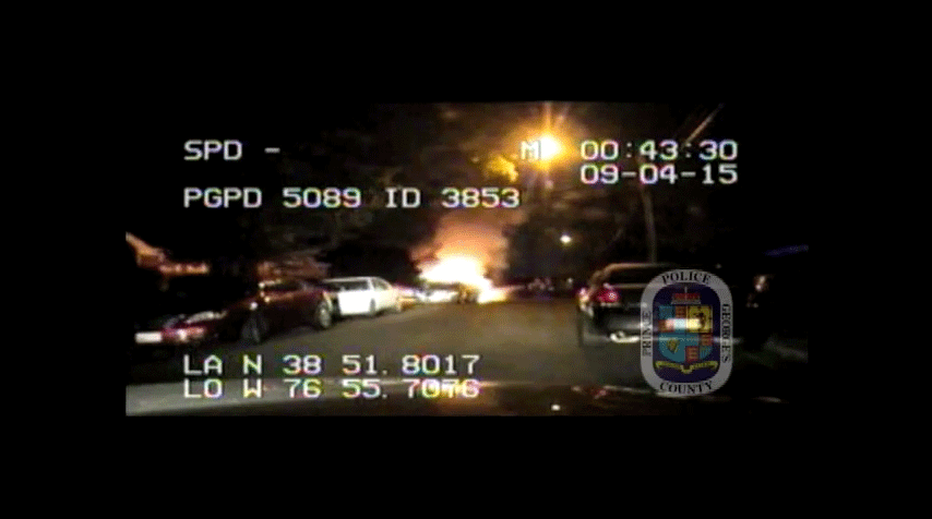 Prince George’s County police, firefighter rescue man from burning car (Video)