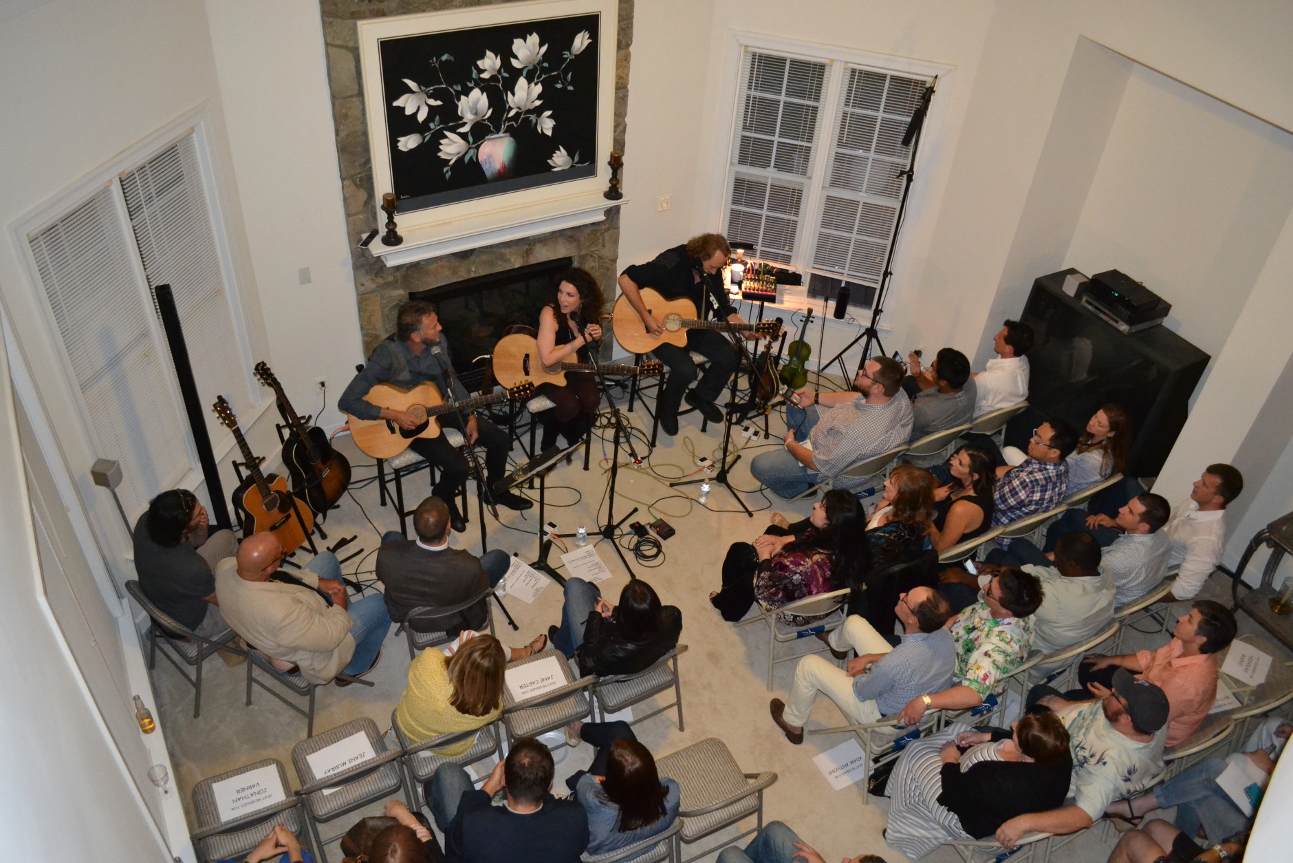 Around 50 people who donated were able to snag a seat for the living room concert on Sept. 13, 2015. (WTOP/Rahul Bali)