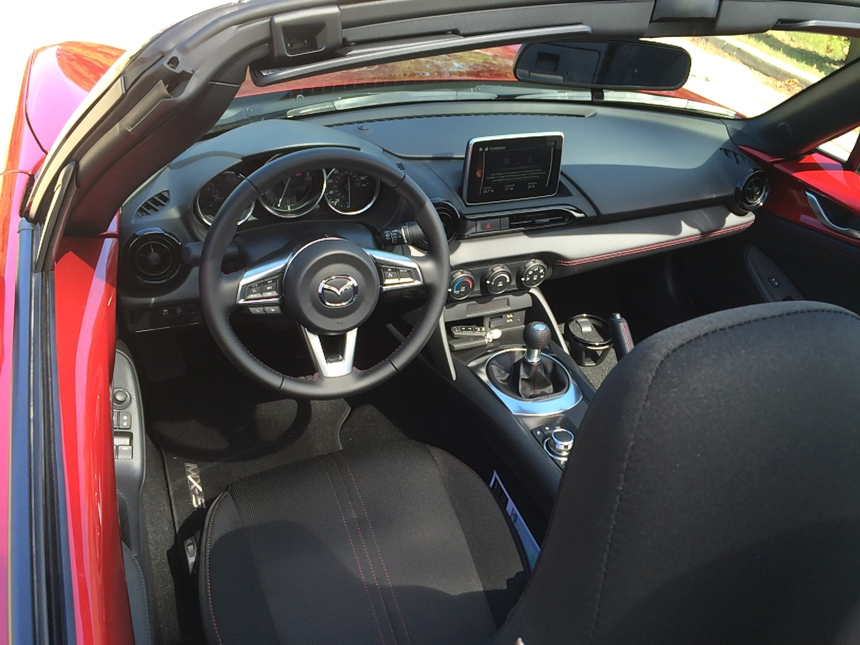 The interior is very driver-focused, with easy-to-see gauges. (WTOP/Mike Parris)
