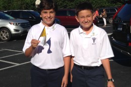 Rafael Nahas, 12, and Joseph Yohe, 12, are pictured here. (WTOP/Jamie Forzato)