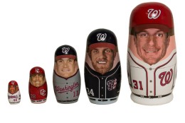 The first 20,000 fans who enter Nationals Park on Thursday will get a five-piece nesting doll set. One-hundred of those sets will have a golden ticket, where fans can pick up a larger nesting doll set. (Courtesy Washington Nationals)