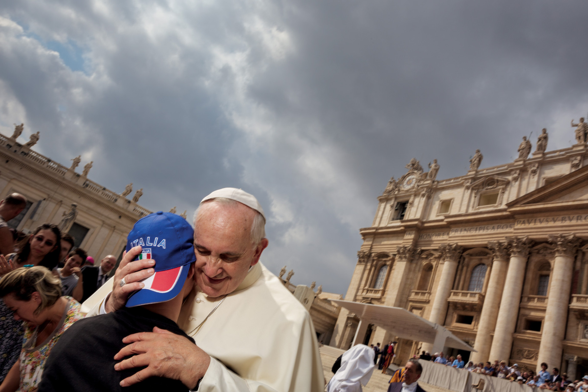 Pope Francis attends a general audience in Vatican City. (Dave Yoder/National Geographic)