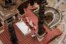 A bird’s-eye view from above St. Peter’s high altar highlights the grandeur of the basilica. (Dave Yoder/National Geographic)