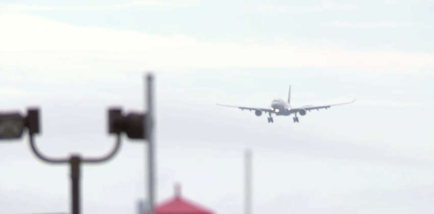 Here, Pope Francis lands at Andrews Air Force Base in Prince George's County. (Courtesy YouTube)