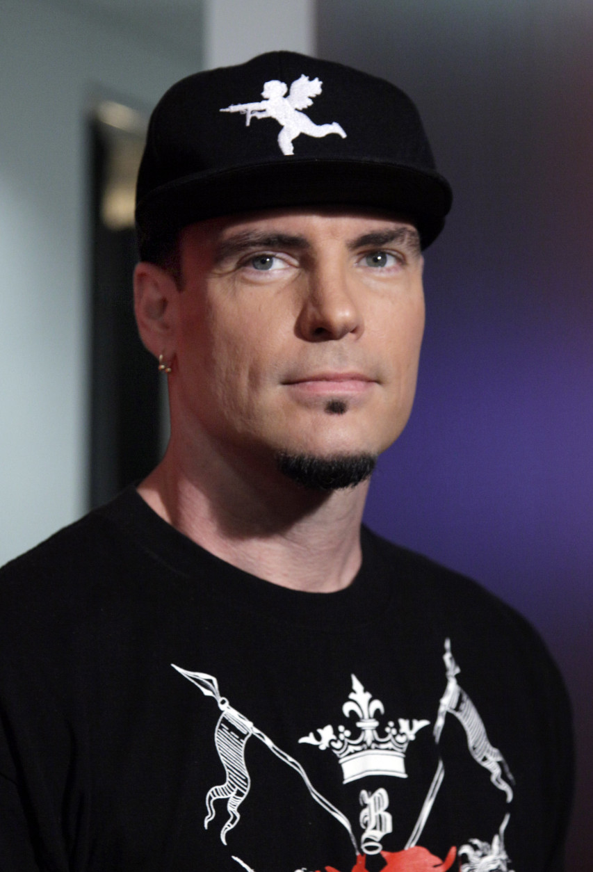 Rob Van Winkle, also known by his stage name Vanilla Ice, poses for a photo prior to his interview on the "Fox &amp; friends" television program, in New York, Tuesday, Oct. 12, 2010. He has a new reality show as a home remodeler, "The Vanilla Ice Project," on the DIY Network. (AP Photo/Richard Drew)