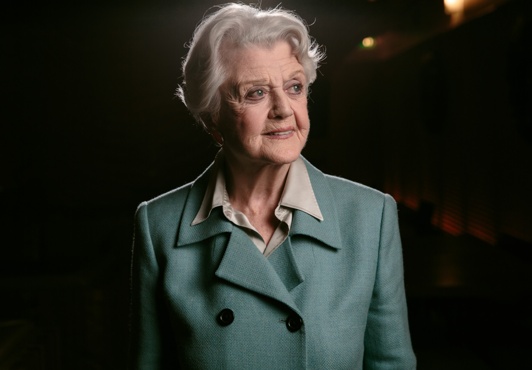 In this Tuesday, Dec.16, 2014 photo, Angela Lansbury poses for a portrait during press day for "Blithe Spirit" at the Ahmanson Theatre in downtown Los Angeles. Lansbury is appearing in the production of Noel Cowards comedy Blithe Spirit from Dec. 9, 2014, through Jan. 18, 2015, in Los Angeles.  (Photo by Casey Curry/Invision/AP)