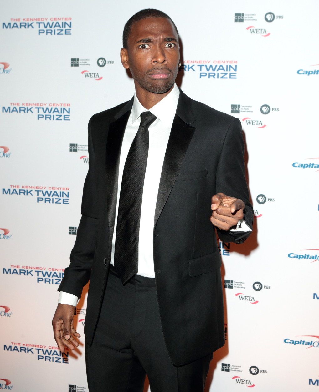 Jay Pharoah arrives at the Kennedy Center for the Performing Arts for the 18th Annual Mark Twain Prize for American Humor presented to Eddie Murphy on Sunday, Oct. 18, 2015, in Washington. (Photo by Owen Sweeney/Invision/AP)