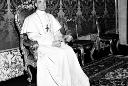 Pope Pius XII poses in the Vatican on Feb. 19, 1947.  (AP Photo/Noel)