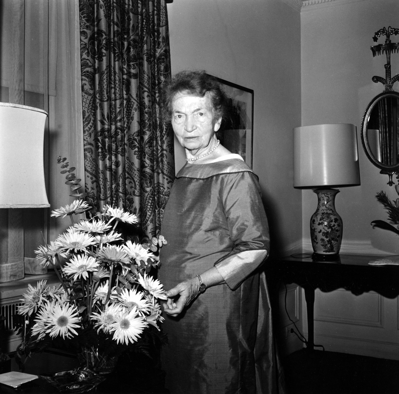 Margaret Sanger, advocate of birth control, is shown at New York's Waldorf Astoria hotel, May 10, 1961.   (AP Photo)