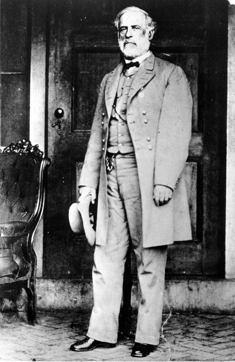 Gen. Robert E. Lee poses on the back porch of the Lee house in Richmond, Va., in 1865.  Lee, who led the Confederate forces, surrendered his army at Appomattox Court House on April 9.  (AP Photo/Mathew B. Brady)