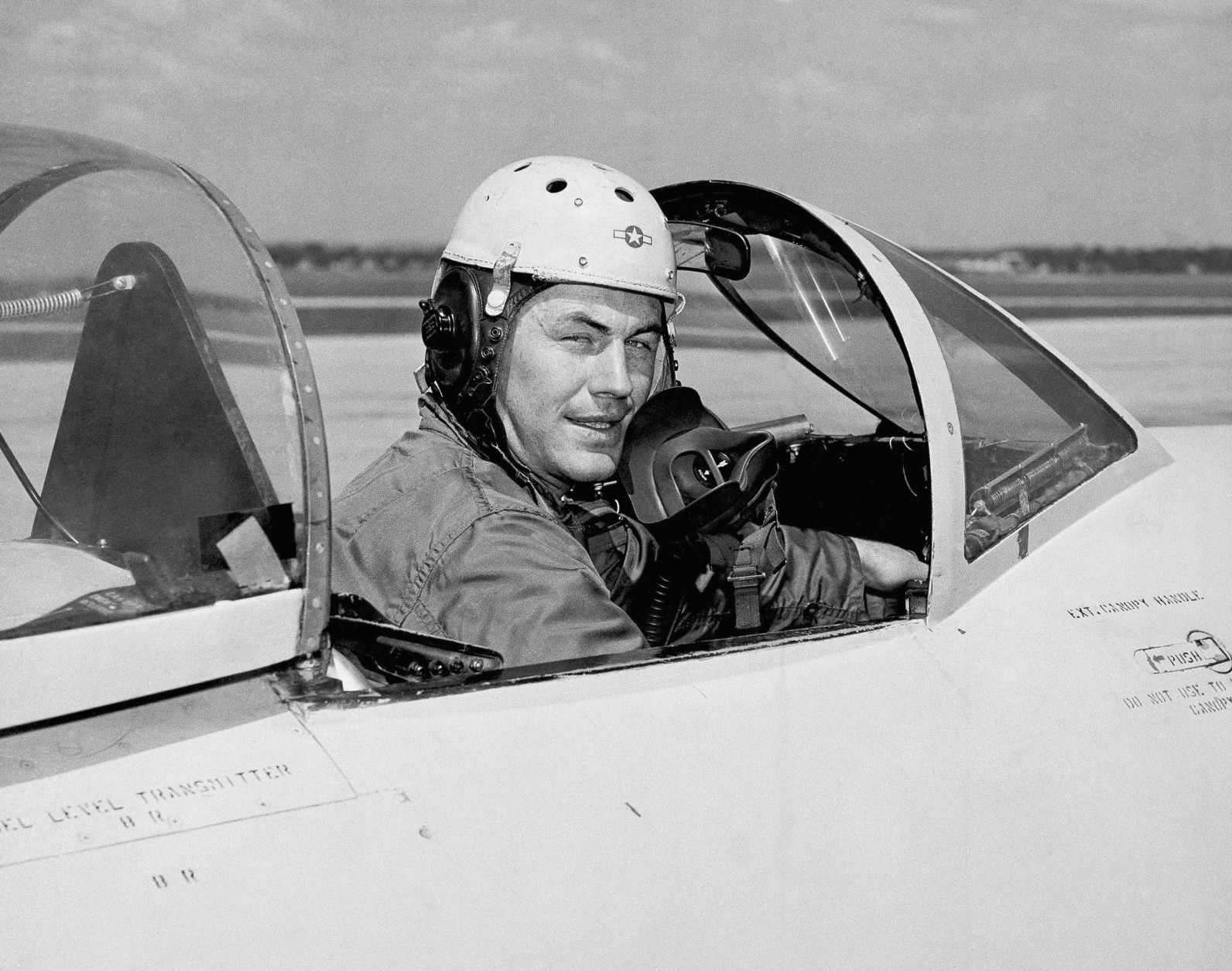 Charles E. Yeager, 25, has flown the Air Force research plane XS-1 "much faster than the speed of sound" several times, Air Secretary Symington said, June 10, 1948 in Washington. (AP Photo)