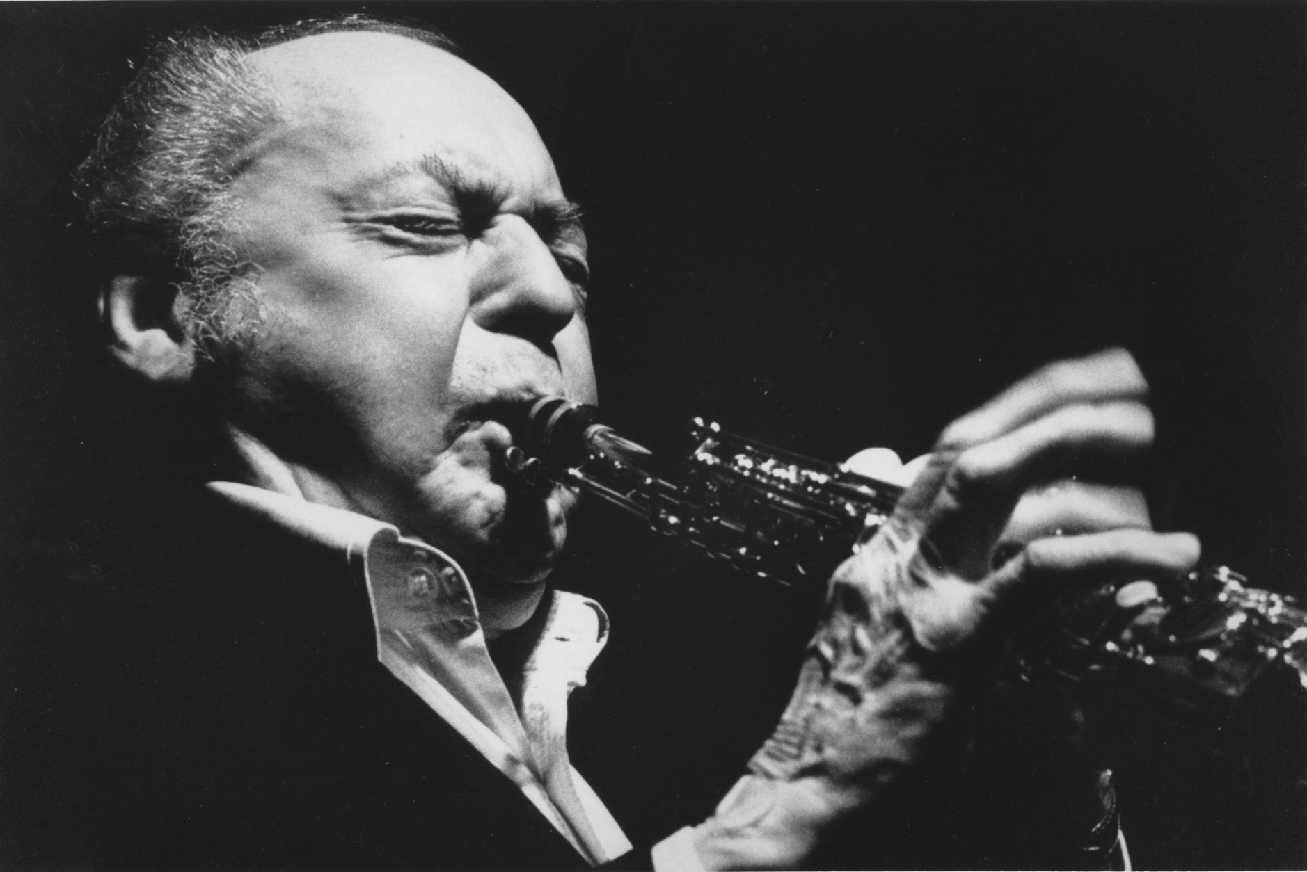Woody Herman plays the clarinet on his 71st birthday at the Radisson Hotel in Wilmington, Del., Wed., May 16, 1984. Herman led his group "The Young Thundering Herd" in a birthday celebration that also marked his induction into the Big Band Hall of Fame. (AP Photo)