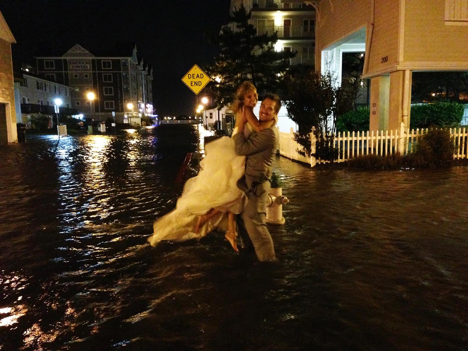 Josh and Mollie Kotis had a heck of a time getting married last week. Flood water made things difficult for sure. (Courtesy Josh Kotis)