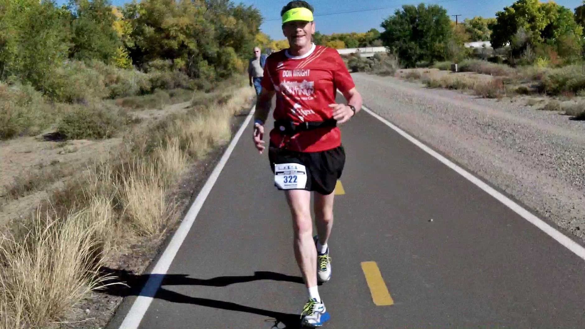 Here, Don Wright is seen running a marathon in Albuquerque in  October 2012. 