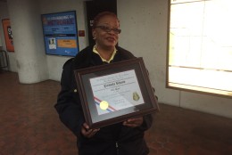 Pamela Rohne and a co-worker both received certificates of valor after the incident. (WTOP/Mike Murillo)
