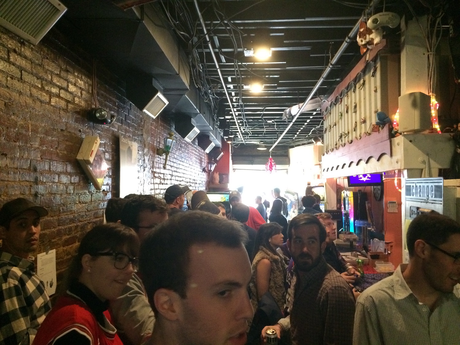 A view from the back of Atlas Arcade on H Street, which was rented out for the tournament. (WTOP/Noah Frank)