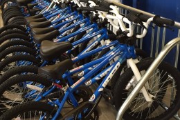 These bikes await their young riders. (WTOP/Kate Ryan)